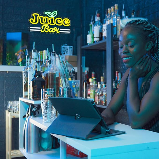 LooKLight Juice Bar Neon Sign,Bar Signs,Neon Sign for Room,Neon Light for Wall,Led Neon Signs,USB Connectivity Led Neon Signs for Bar Signs,Juice Shop,Party Home Decoration,Bedroom Decor