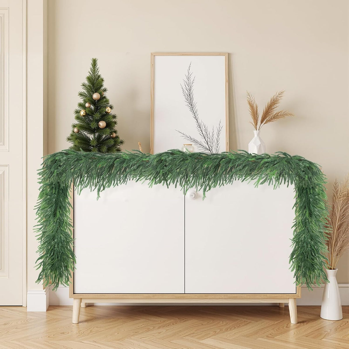 15 ft artificial christmas norfolk pine garland extra, package contents