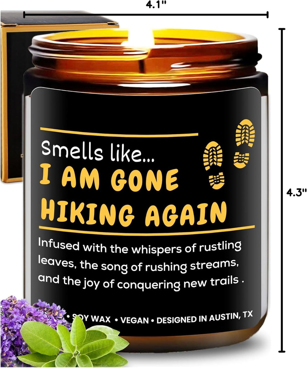 Hiking Candle, Best Hiking Candle for Men & Women, Unique Hiker Gift for Him or Her, Cool Present for Hikers, Nature Lover Presents, Ideal Birthday Present, Christmas, and Gift-Ready