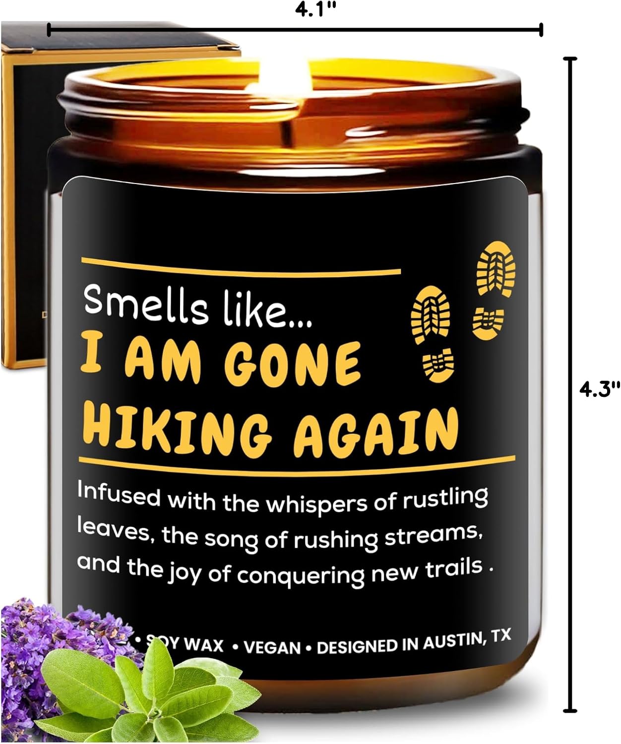 Hiking Candle, Best Hiking Candle for Men & Women, Unique Hiker Gift for Him or Her, Cool Present for Hikers, Nature Lover Presents, Ideal Birthday Present, Christmas, and Gift-Ready