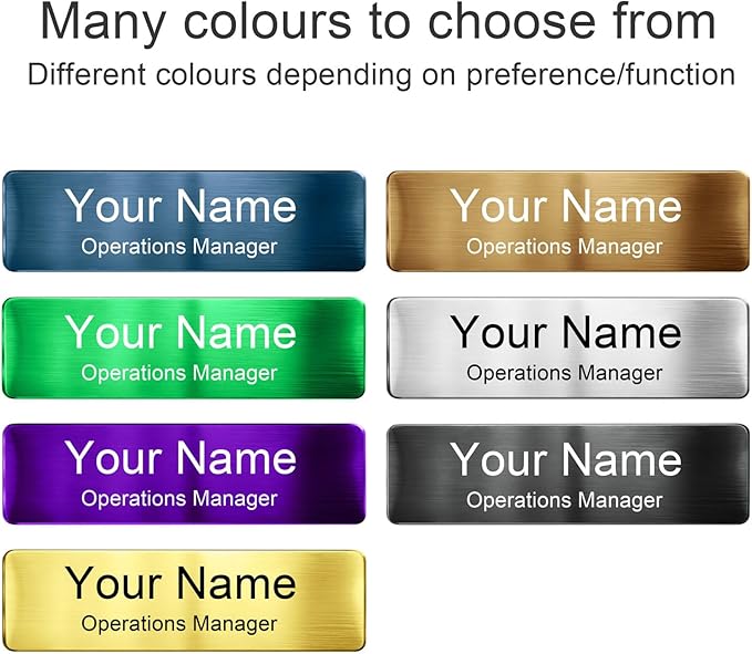 Engraved Personalized Name Tags with Magnet Clip or Pin - Stainless Steel Metal Custom Magnetic Name ID Badge Tag for School Teacher, Kids, Business Work Lable Sign Employee Name Plate (Magnet)
