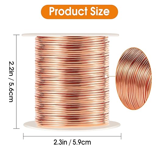 99.9% Soft Copper Wire, 18 Gauge/ 1 mm Diameter, 213 Feet / 65m, 1 Pound Spool Pure Copper Wire, Jewelry Making Wire Craft Wire