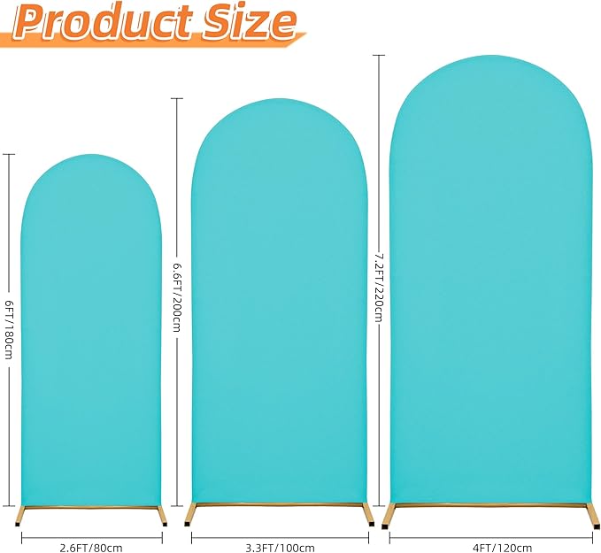 6.6FT Wedding Arch Covers Arch Backdrop Cover Arch Stand Covers Set Arch Cover Spandex Fabric Stretchy Backdrop for Wedding Birthday Party Decoration Baby Shower (Sky Blue)