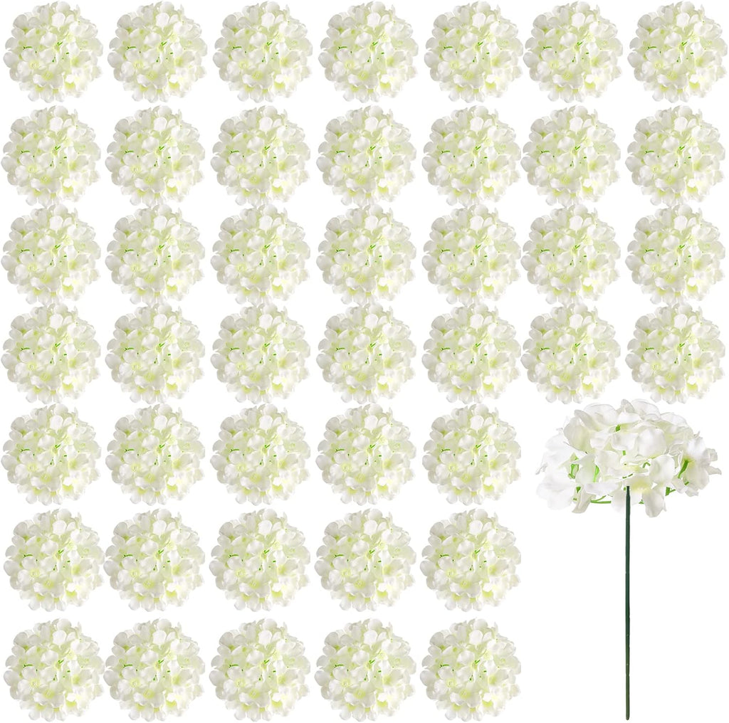 auihiay 46pcs hydrangea artificial flowers silk hydrangea heads, main product view
