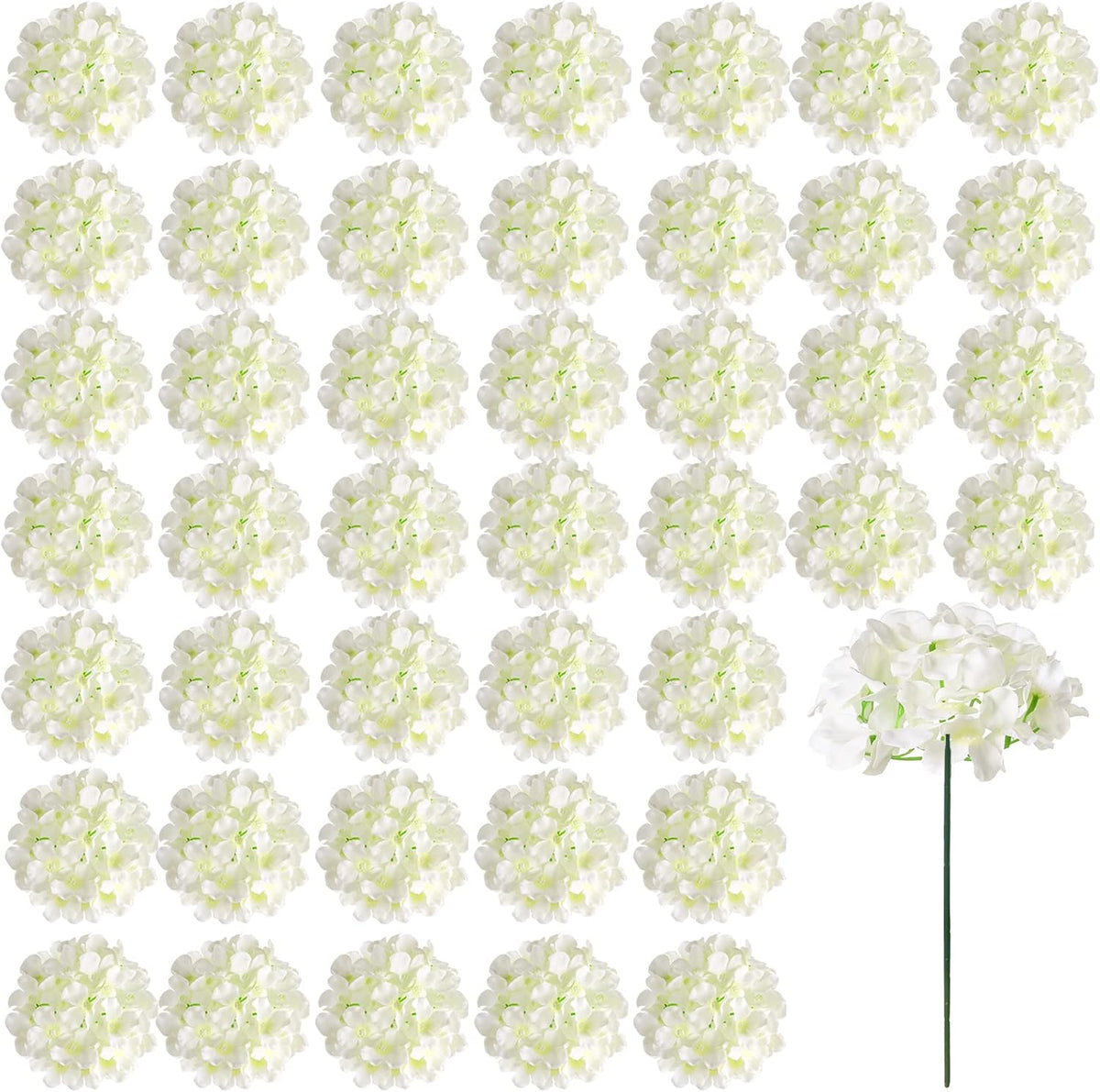 auihiay 46pcs hydrangea artificial flowers silk hydrangea heads, main product view