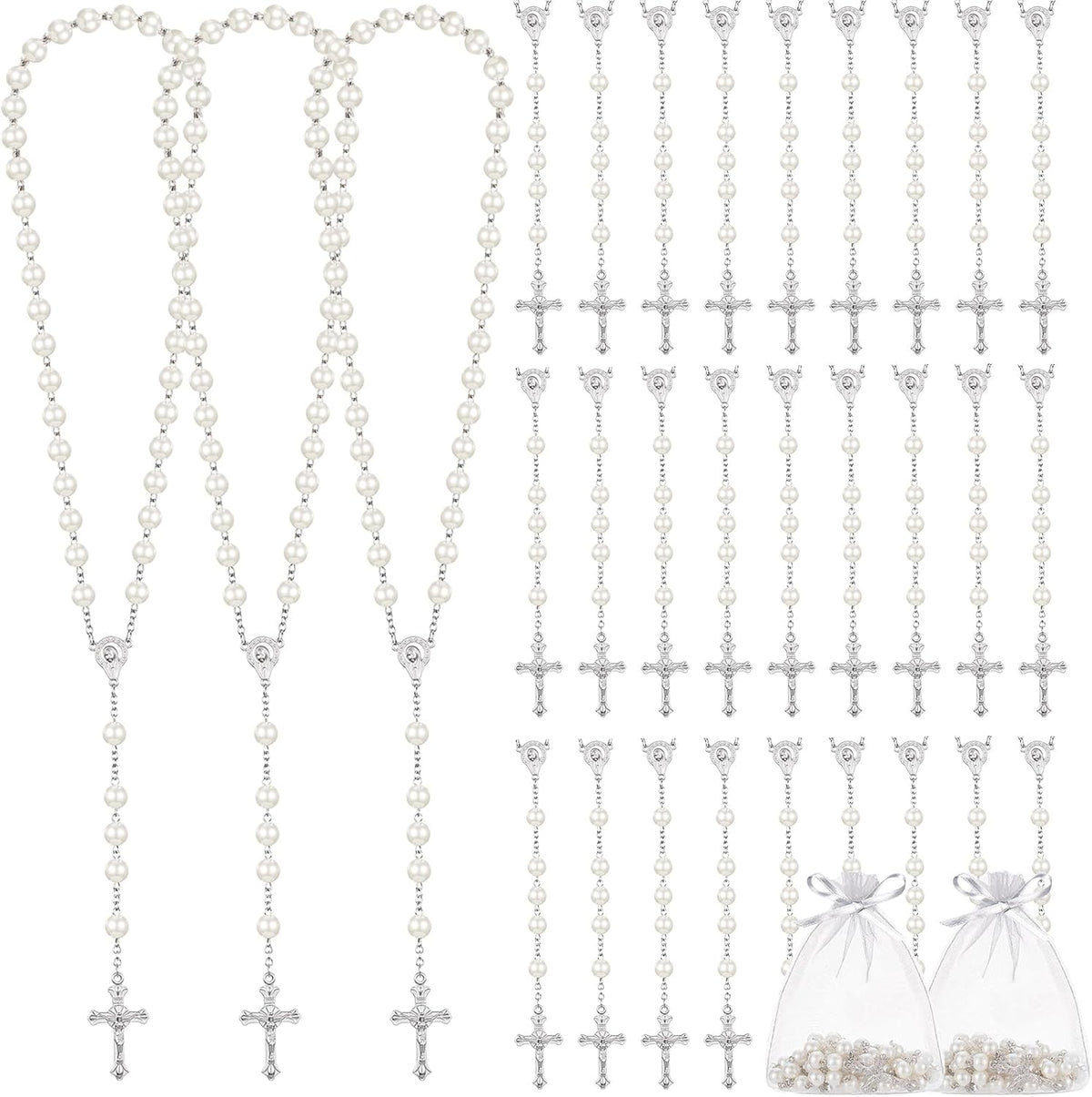 roceei 24 set catholic rosary bead bulk 8mm, main product view