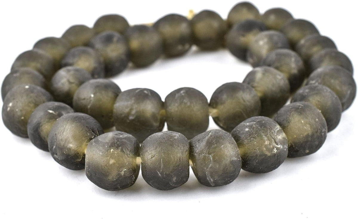 jumbo recycled glass beads, 21–25mm – african sea, main product view