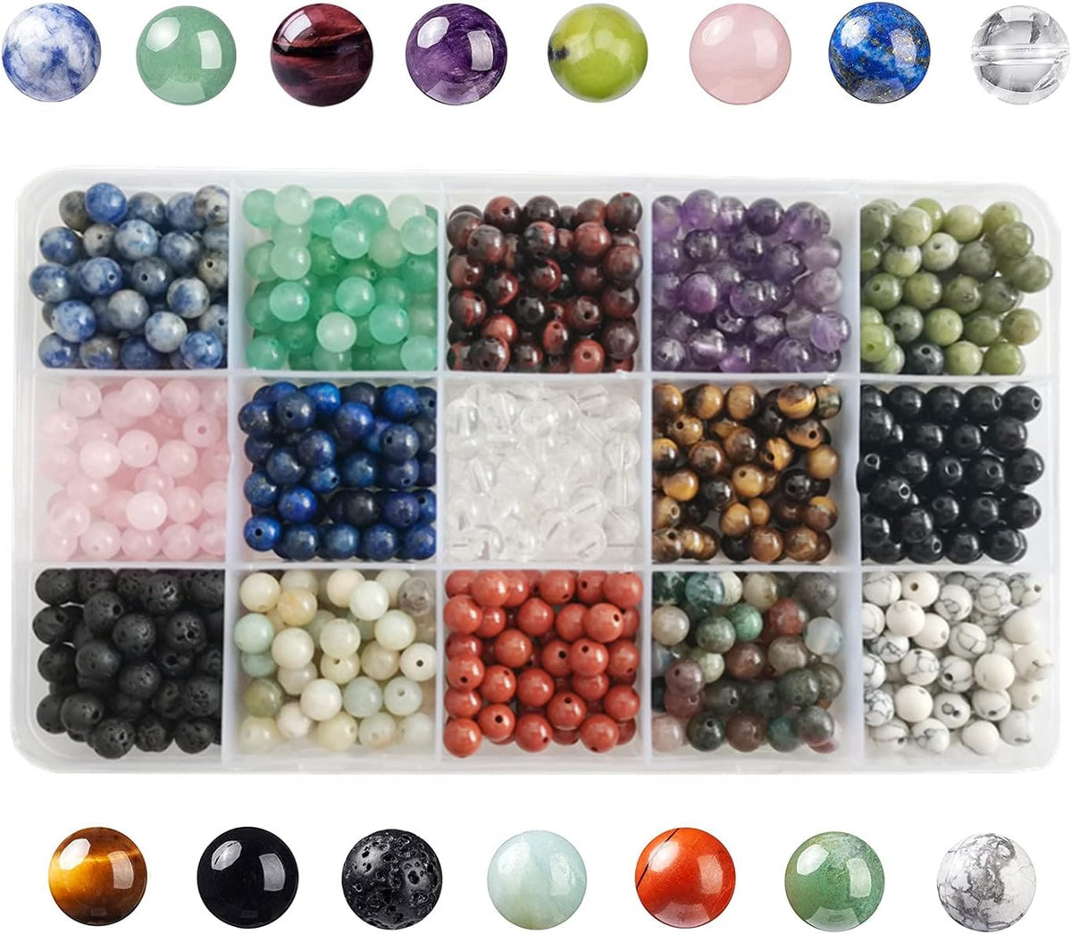 6mm natural stone beads crystal bracelet jewelry making, main product view