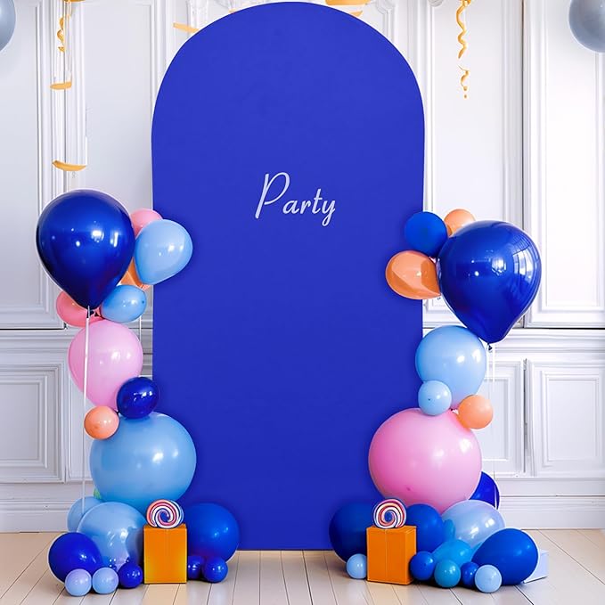 6FT Royal Blue Arch Backdrop Cover - Spandex Fitted Wedding Arch Stand Covers Round Top Chiara Arch Backdrop Cover for Birthday Party Banquet Photo Background Decoration
