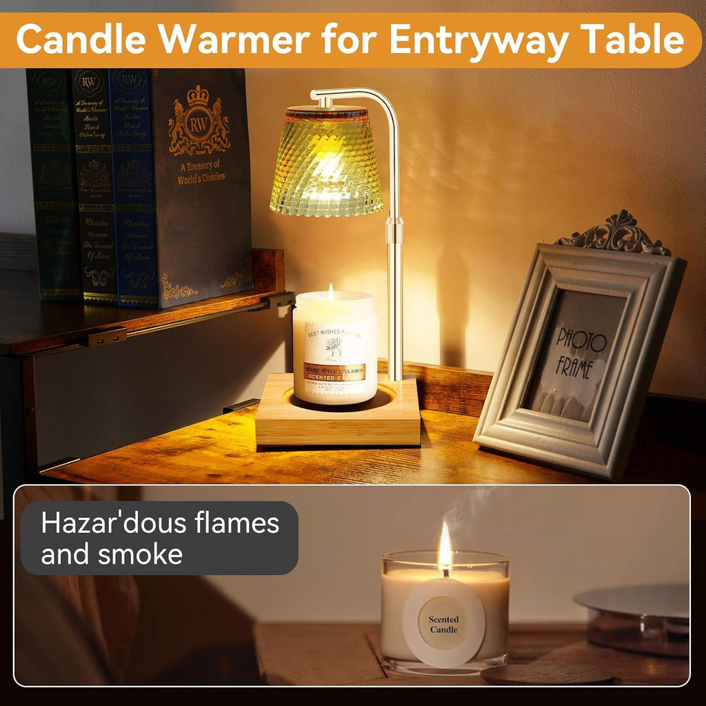 Candle Warmer Lamp with Timer, Height Adjustable Dimmable Wax Melts Warmer for Jar Candles, House Warming Home Decor Christmas Birthday Gifts for Women Mom