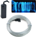 lychee EL Wire Neon Glowing Strobing Electroluminescent Light El Wire w/Battery Pack for Parties, Halloween Decoration (Ice Blue, 15ft)