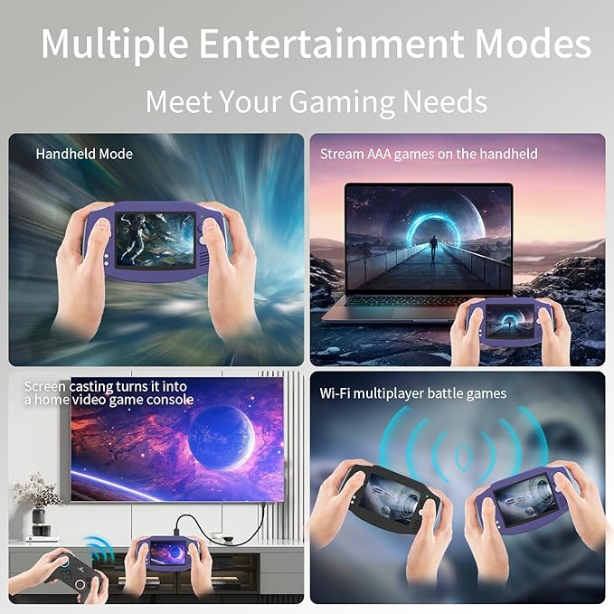 RG34XX Retro Handheld Game Consoles RG34XX Classic Retro Gaming Console 32+64G Card Preloaded Games 5000+ rg34xx Portable Gaming Console Linux 64-bit 3500mAh Battery WiFi Bluetooth HD and TV Output Indigo