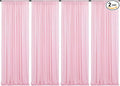 4Pcs 2Ft x 8Ft Pink Sequin Backdrop Curtains, Glitter Photography Background, Sequence Xmas Thanksgiving Backdrop (Pink, 4 pcs-2ftx8ft)