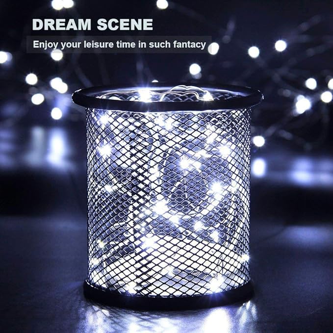 CYLAPEX Pack of 24 Cool White Fairy Lights String Battery Operated Fairy Lights, 3.3ft 20 LEDs Firefly Lights Silver Coated Copper Wire Lights for DIY Decor Christmas Decoration Costume