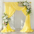 Wedding Arch Draping Fabric 1 Panel 30'' x 18FT Yellow Sheer Chiffon Arch Drapery for Photo Booth Bridal Shower Baby Shower Church Decor Newborn Photography Christening Outdoor Party