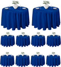 VidaFete Tablecloth 10 Pack 120inch Round Table Cloth Polyester, Stain Wrinkle Resistant Polyester Dining Table Cover for Kitchen Dinning Party Wedding Round Tabletop Buffet Decoration(Royal Blue)