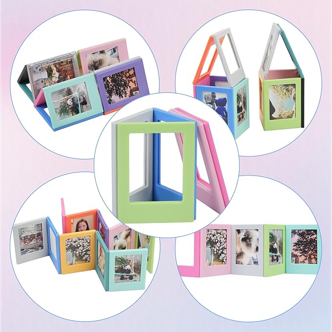 12 Packs Magnetic Picture Frame, Mini Picture Magnets 2x3 Picture Frame for Refrigerator,Wallet Size Magnetic Photo Frames,Magnetic Photo Frames for Refrigerator,School,Office(12 Colors)