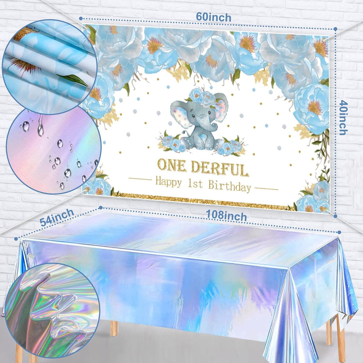 snln elephant 1st birthday decorations boy girl first showing dimensions