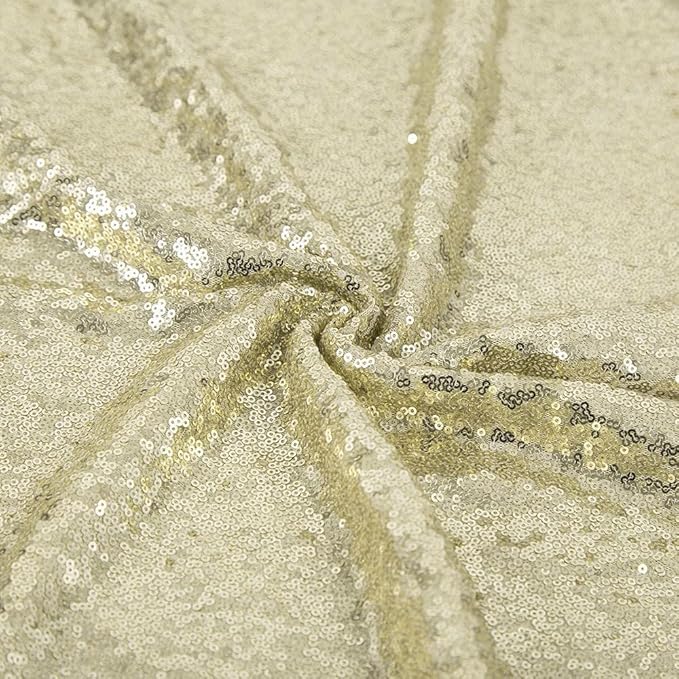 JYFLZQ Champagne Sequin Backdrop Curtains 7ft x 7ft 1 Panel Glitter Photo Booth Backdrops Sparkly Photography Background Drapes for Parties Wedding Bridal Showers