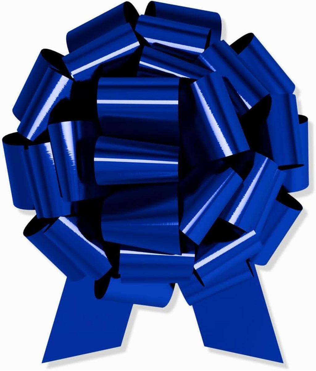 Large Gift Bow 12" Pull String Bow (Blue, 1XBow) | Perfect For Gift Wrapping Big Presents Cars Bikes & More