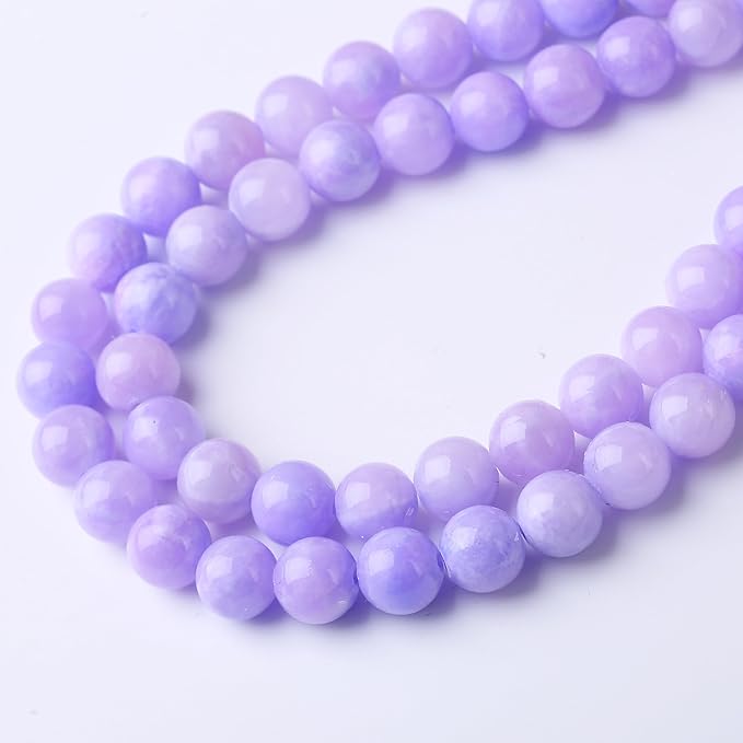 Purple Persian Jade Stone Beads Gemstone Round Crystal Energy Jade Beads Stone Beads for Jewelry Making DIY Bracelet Necklace Jewelry Making 1 Strand 15.5inch 45PCS 8MM