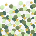 Letjolt Green Confetti Glitter Golden Dots Table Decoration 100 Pcs | Paper Scatter Party Craft Anniversary Supplies Birthday Bridal Baby Shower Wedding Gift Circle Decor