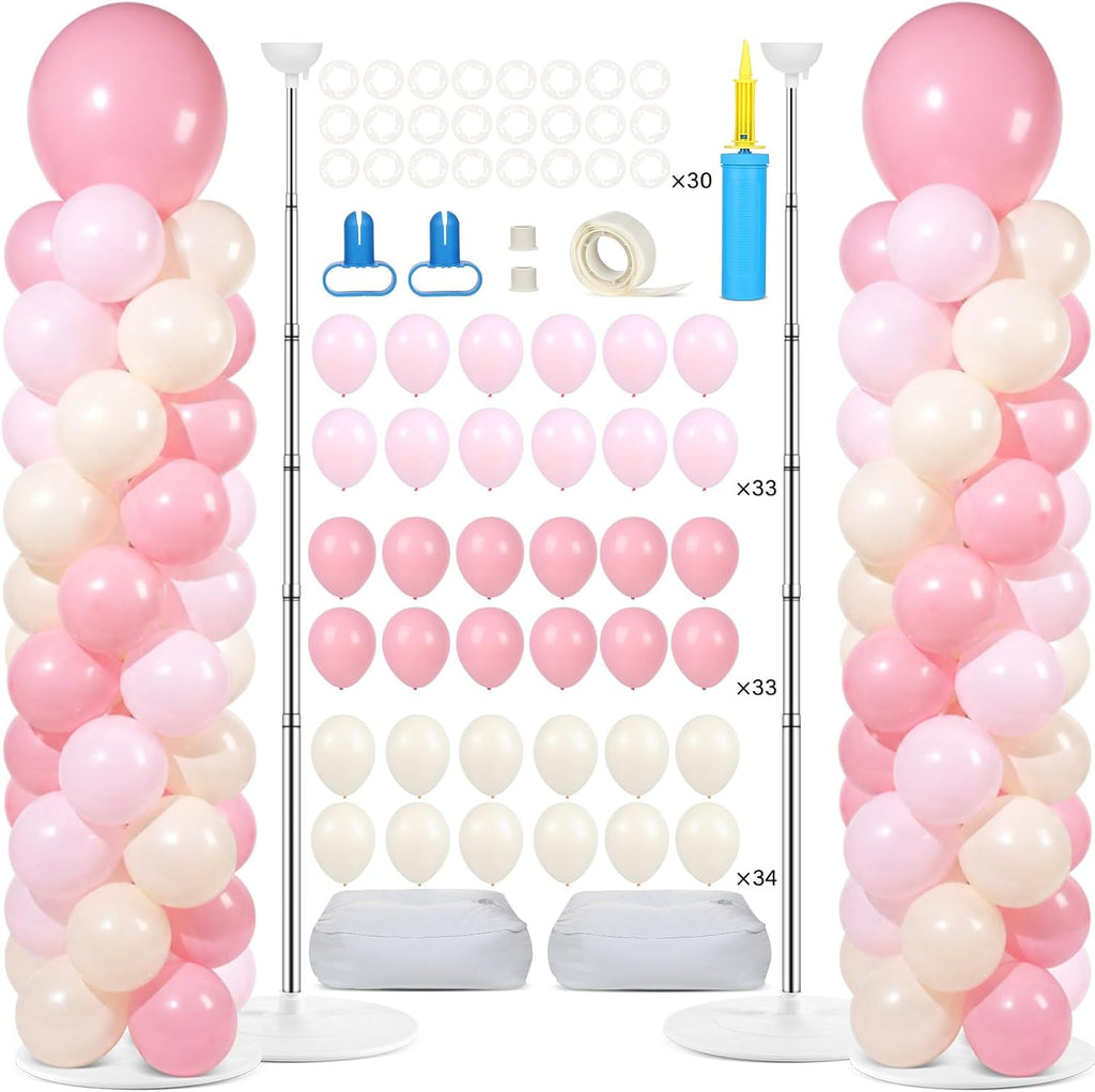 2 sets adjustable balloon column stand kit with shown in use