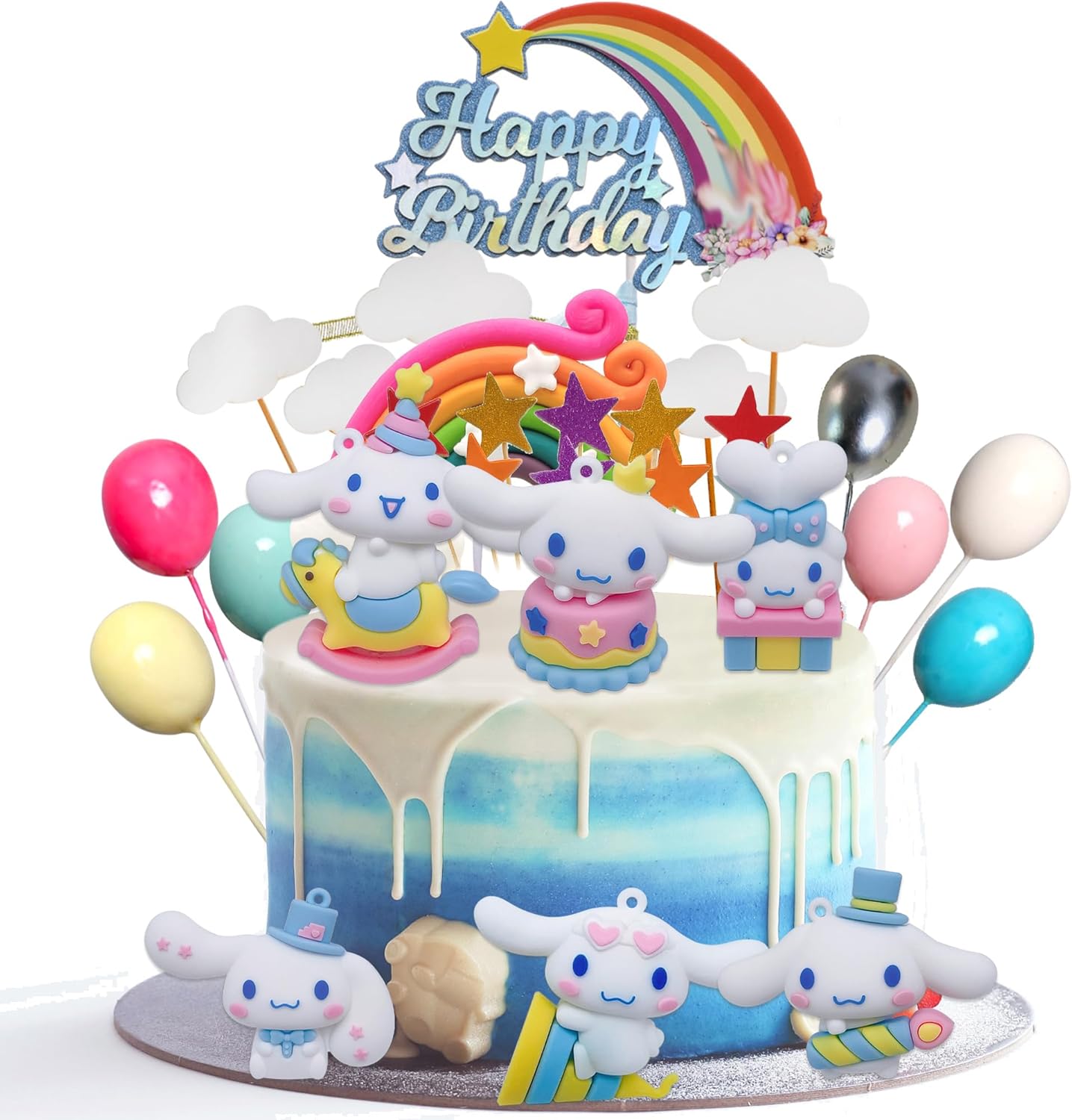 30Pcs Cute Cake Topper, Birthday Cake Decorations Figures Set for Theme Birthday Party Decorations (Pink)