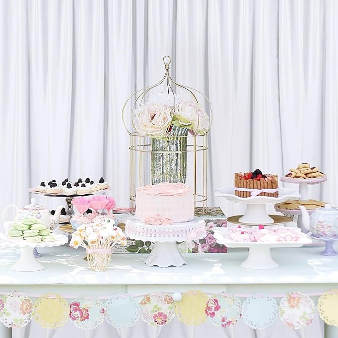 DWCN 10x7 FT White Backdrop Curtains for Parties, Photography Backdrop Drapes with Rod Pockets for Wedding Decorations Stage Birthday Family Gatherings, 2 Panels 5ft x 7ft