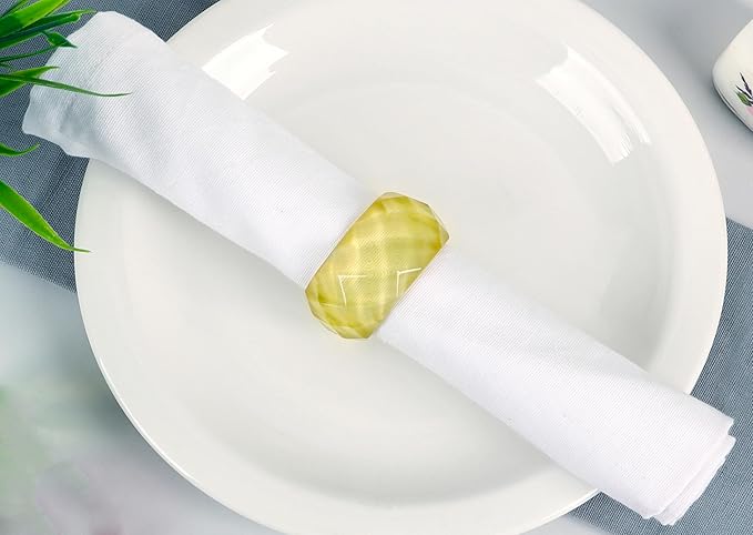 Napkin Rings Set of 12 - Epoxy Resin Napkin Holder Cuffs for Dinner Table Décor - Farmhouse Modern Serviette Rings for Weddings, Parties, Receptions, Banquets, Daily Use - 1.5" (Pastel) - CLEENTABLE