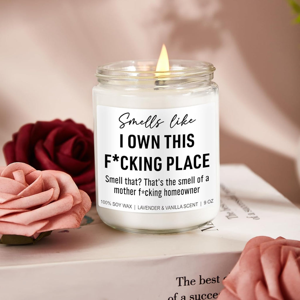 Younift Funny Scented Candle, House Warming Gifts New Home, Housewarming Gifts for Women, Men, Couple, New Homeowner - First Apartment Essentials - Closing Presents for Home Buyers - 9 oz