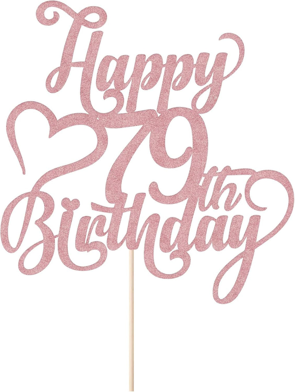 Happy 79th Birthday Cake Topper - 79th Birthday party Decorations | Rose gold Glitter Happy 79th Birthday Cake Topper Suitable for: Anniversary/Wedding, 79th Birthday Party Cake Decorations