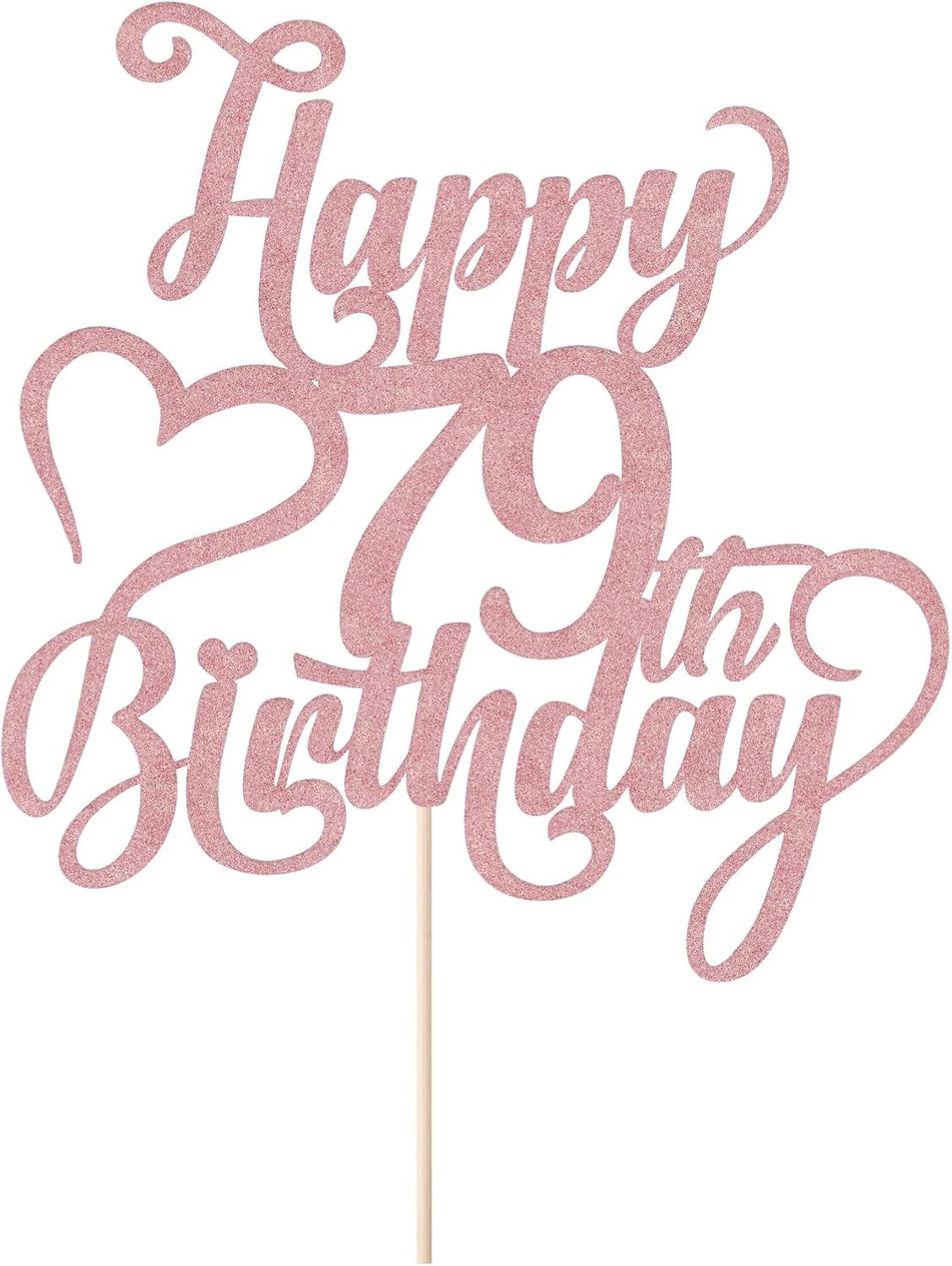Happy 79th Birthday Cake Topper - 79th Birthday party Decorations | Rose gold Glitter Happy 79th Birthday Cake Topper Suitable for: Anniversary/Wedding, 79th Birthday Party Cake Decorations