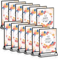 12PCS Acrylic Black Sign Holders, Wedding Table Sign Double Sided Holder, Acrylic Black Frame Sign Holders Display Stand for Wedding Table Numbers, Restaurant Sign, Menu, Photo (4" x 6")