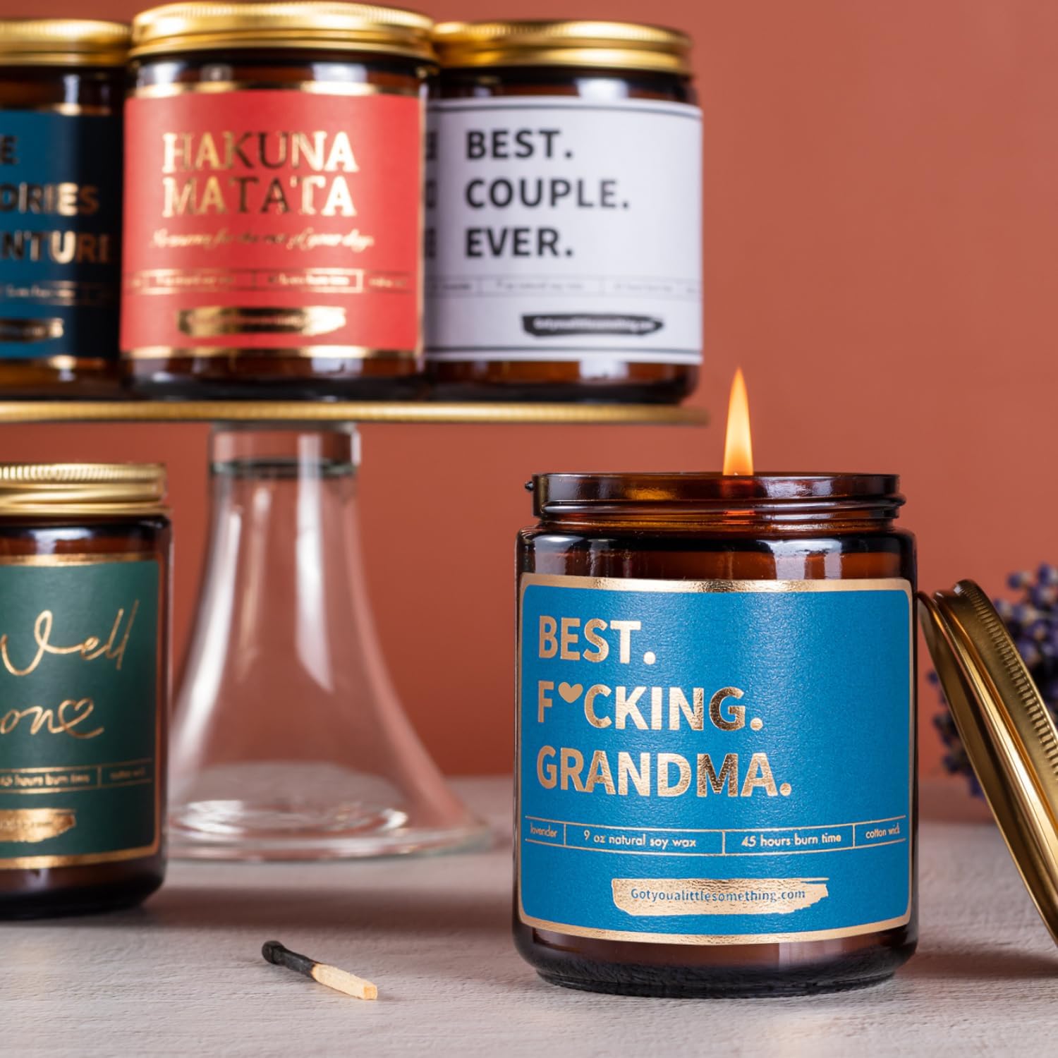 Best Grandma Ever Candle - Funny Grandma Gifts from Grandkids - Lavender Vanilla Soy Candle - Grandma Birthday & Christmas Gift Idea for Grandma from Granddaughter, Grandson or Grandkids