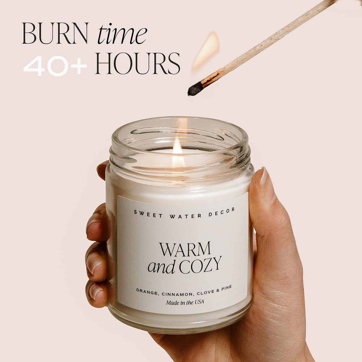 Sweet Water Decor Hello Pumpkin Candle - Fall Soy Candles with Pumpkin, Warm Spices, Vanilla and Buttery Pie Crust - Pumpkin Candles for Home with 40 Hours Burn Time - 9Oz Gold Lid Clear Jar Candle