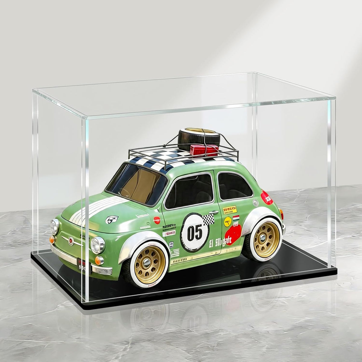 lanscoery acrylic display case for vehicle models, 9.8x5.9x7.9, main product view