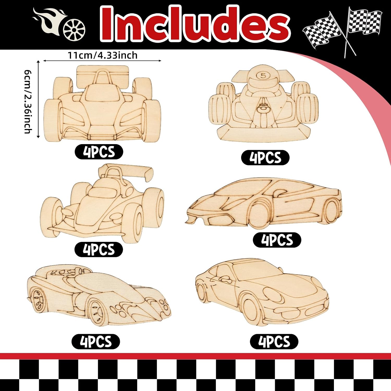 Bafeil 24 Set Race Car Party Favors, Painting Craft Kits | with Thank You Cards, Racing Cars Themed Birthday Party Decorations for One Two Fast Party Favors Goodie Bag Stuffers