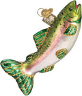 Old World Christmas Fish Collection Glass Blown Ornaments for Christmas Tree Alpine Rainbow Trout 3 x 4.25