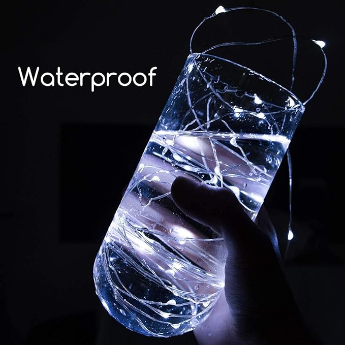 ZNYCYE 50 LED Fairy Lights with Timer, 8.2Ft 8 Modes Battery Operated, 4 Pack Mini Led String Lights for DIY Wedding Bedroom Mason Jar Vases Table Party Christmas Decoration (Cool White)