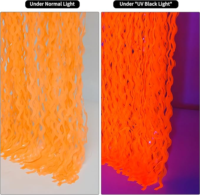 4 Pack Wavy Orange Foil Fringe Curtain Party Decorations - Orange Foil Backdrop Birthday Wedding Halloween Thanksgiving Friendsgiving Fall Party Decorations Supplies