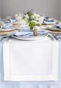 Solino Home Linen White Table Runner 48 Inches - Classic Hemstitch, 100% Pure Linen Coffee Table Runner 14 x 48 Inch Ideal for Dresser Tables - Fall, Autumn, Halloween, Thanksgiving, Holiday