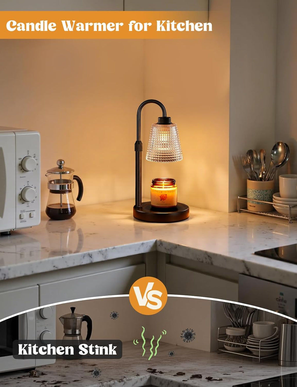 Innqoo Candle Warmer Lamp with Timer, Dimmable Candle Warmer for Jar Candles, Height Adjustable Wax Melts Warmer, Birthday Gifts for Women Mom, House Warming Gifts New Home Decor