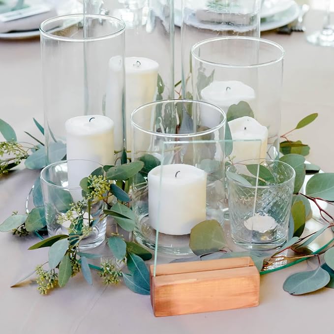 WDHODEC Bud Vases for Flowers 18 PCS, 6" 8" Clear Glass Cylinder Vase Hurricane Candle Holders Floating Pillar Wedding Centerpiece Birthday Party Decoration