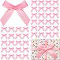 120 Pcs Mini Pink Bows for Crafts with Self-Adhesive Dot, 1.57" Small Satin Ribbon Bows for Gift Wrapping Cake Decorations Sewing Scrapbook Card Making Wedding Bow Party Decoration