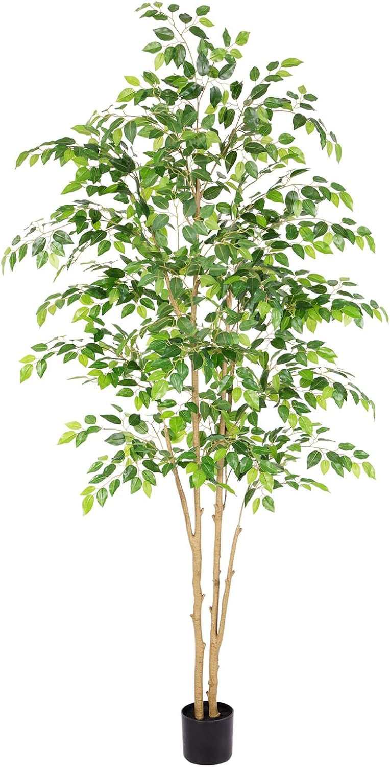 nafresh tall uv resistant ficus tree artificial，7ft(84in) realistic, main product view