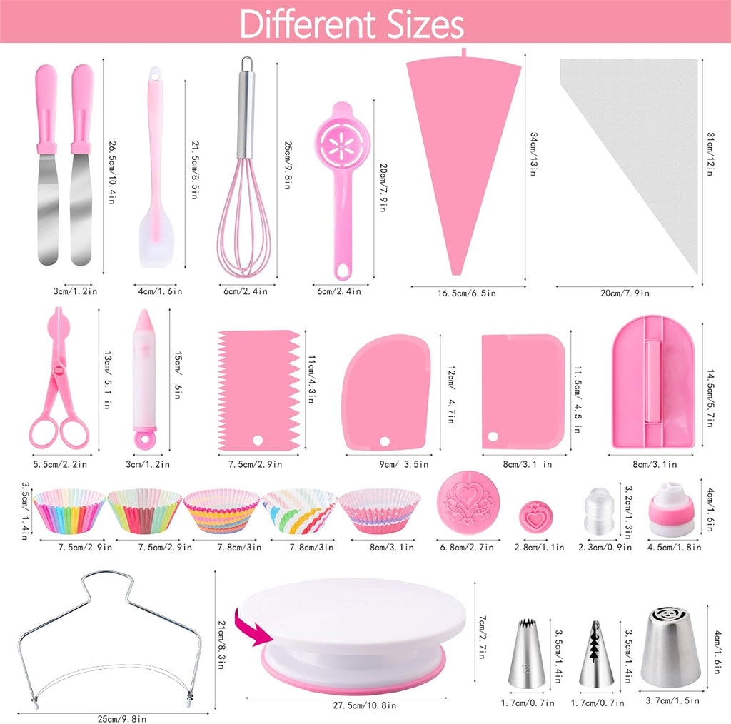 Cake Decorating Supplies Kit Tools 356pcs, Nifogo Baking Accessories with Cake Turntable, Pastry Piping Bag, Piping Icing Tips for Beginners