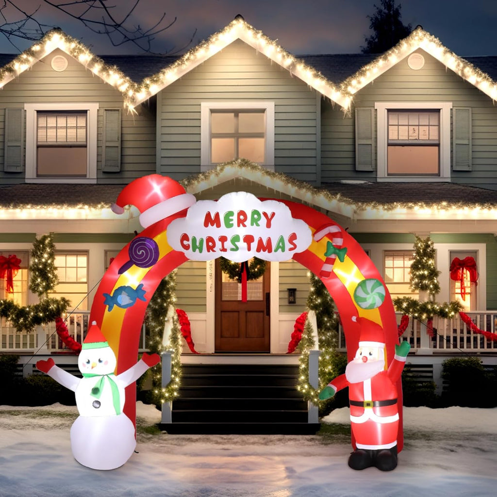 vingli 9ft tall christmas santa archway inflatable, blow, main product view