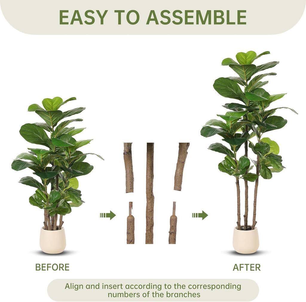 realead 5ft artificial fiddle leaf fig tree with, package contents