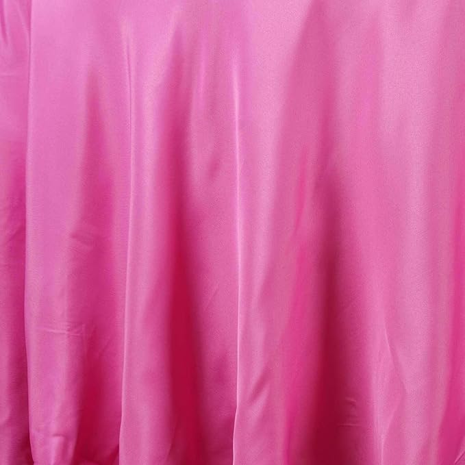 Efavormart Round Tablecloth, 120 Inch Stain & Wrinkle Resistant Washable Table Cloth, Decorative Polyester Fabric Table Cover for Banquet, Wedding, Dining - Fushia